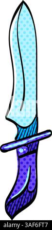 Knife halftone icon hand drawn color vector illustration Stock Vector