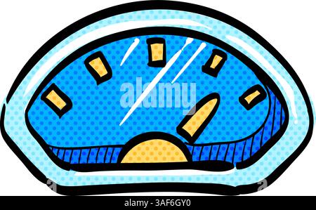 Dashboard halftone icon hand drawn color vector illustration Stock Vector