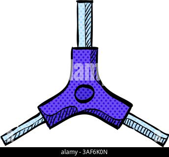 Allen key halftone icon hand drawn color vector illustration Stock Vector