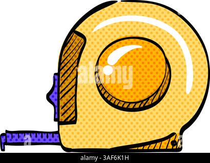 Measure tape halftone icon hand drawn color vector illustration Stock Vector