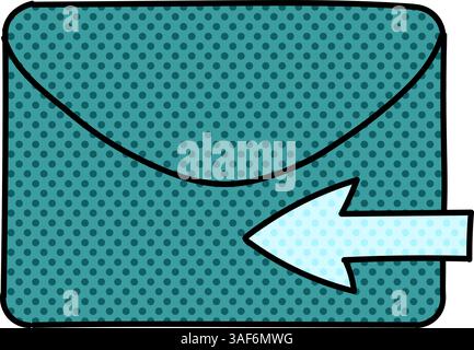 reply email halftone hand drawn color vector illustration Stock Vector