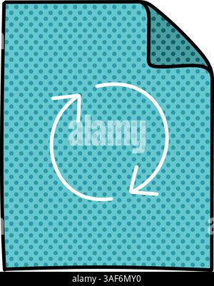 sync document halftone hand drawn color vector illustration Stock Vector
