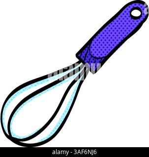 Eggbeater halftone icon hand drawn color vector illustration Stock Vector