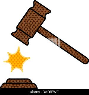 hand cuffed hand s halftone hand drawn color vector illustration Stock Vector