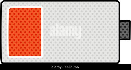 low battery halftone hand drawn color vector illustration Stock Vector