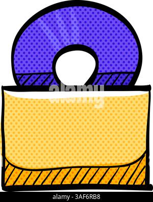 Music album halftone icon hand drawn color vector illustration Stock Vector
