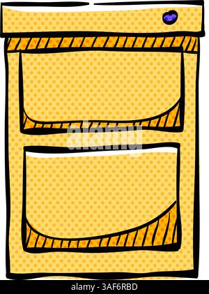 Office cabinet halftone icon hand drawn color vector illustration Stock Vector