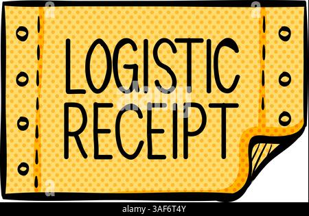 Logistic receipt halftone icon hand drawn color vector illustration Stock Vector
