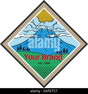 Mountain hand drawn illustration. Stock Vector