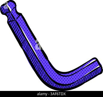 Allen key halftone icon hand drawn color vector illustration Stock Vector