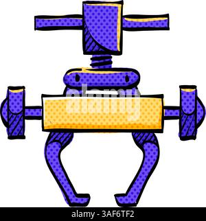 Bicycle tool halftone icon hand drawn color vector illustration Stock Vector