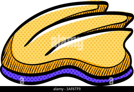 Bicycle helmet halftone icon hand drawn color vector illustration Stock Vector