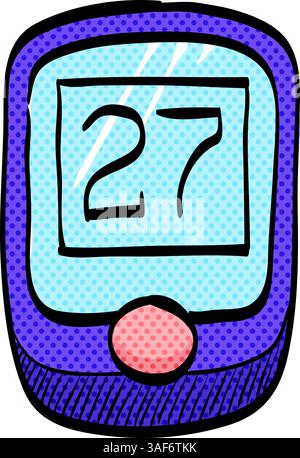 Dashboard halftone icon hand drawn color vector illustration Stock Vector
