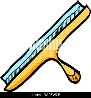 Glass scraper halftone icon hand drawn color vector illustration Stock Vector