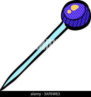 Needle icon in halftone style. Grunge background vector illustration ...