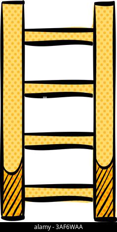 Ladder halftone icon hand drawn color vector illustration Stock Vector