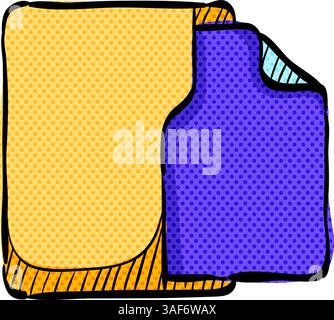 Office folder halftone icon hand drawn color vector illustration Stock Vector
