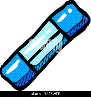 Electric fuse halftone icon hand drawn color vector illustration Stock Vector