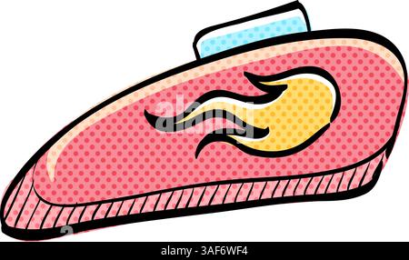 Motorcycle gas tank halftone icon hand drawn color vector illustration Stock Vector