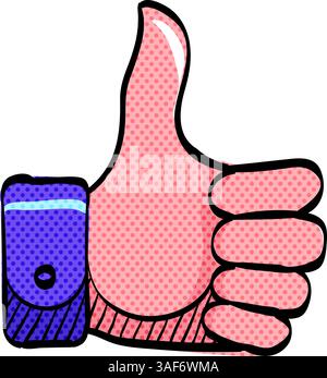 Ok hand sign hand drawn halftone color vector illustration Stock Vector ...