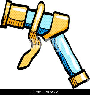 Electric vehicle charger halftone icon hand drawn color vector illustration Stock Vector