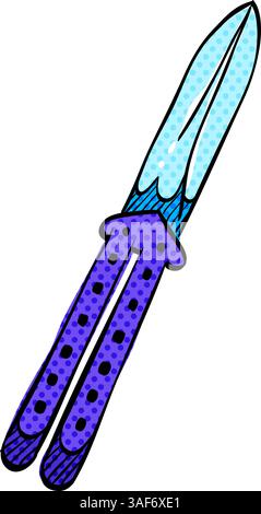 Knife halftone icon hand drawn color vector illustration Stock Vector
