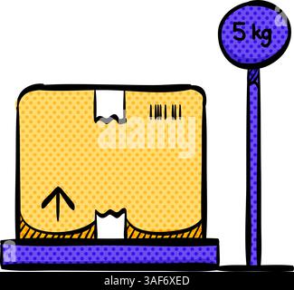 Logistic scale halftone icon hand drawn color vector illustration Stock Vector