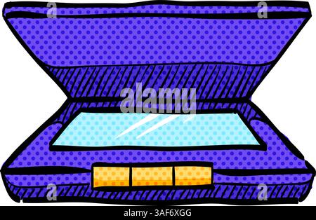 Scanner halftone icon hand drawn color vector illustration Stock Vector