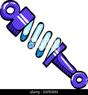 Shock absorber halftone icon hand drawn color vector illustration Stock Vector