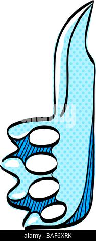 Knife halftone icon hand drawn color vector illustration Stock Vector