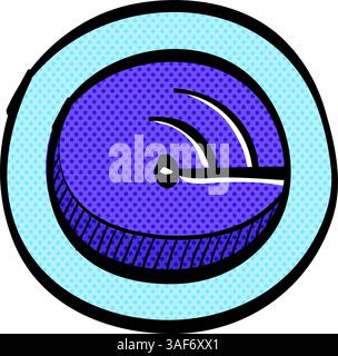 Radar halftone icon hand drawn color vector illustration Stock Vector
