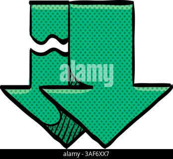 Download arrow halftone icon hand drawn color vector illustration Stock Vector