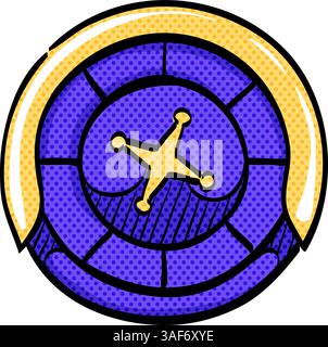 Roulette table halftone icon hand drawn color vector illustration Stock Vector