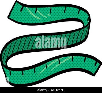 Measuring tape halftone icon hand drawn color vector illustration Stock Vector