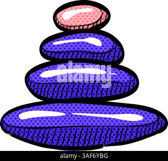 Hand drawn Stacked stone icon in gold foil texture vector illustration ...