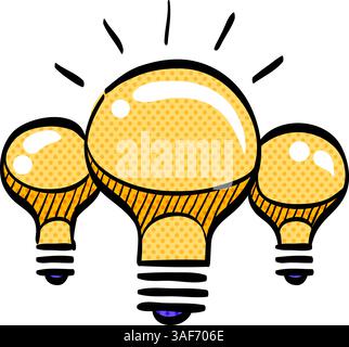 Light bulb halftone icon hand drawn color vector illustration Stock Vector