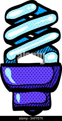Light bulb halftone icon hand drawn color vector illustration Stock Vector