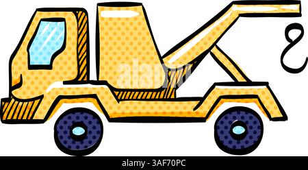 Tow halftone icon hand drawn color vector illustration Stock Vector