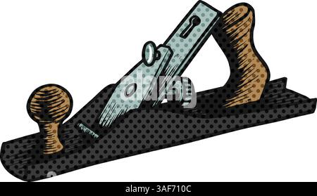 Hand plane icon halftone color vector illustration Stock Vector Image ...