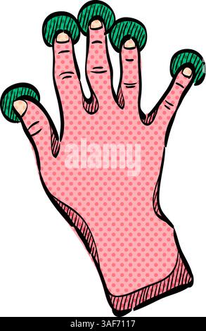 Finger gesture halftone icon hand drawn color vector illustration Stock Vector
