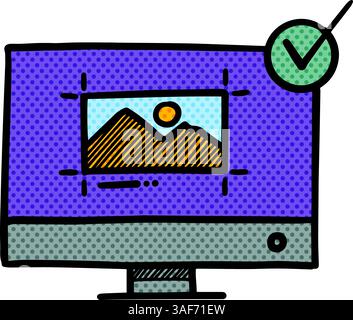 Printer icon in doodle sketch lines halftone color vector illustration Stock Vector