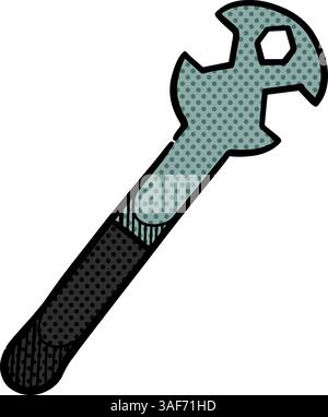 Bicycle spanner icon halftone color vector illustration Stock Vector