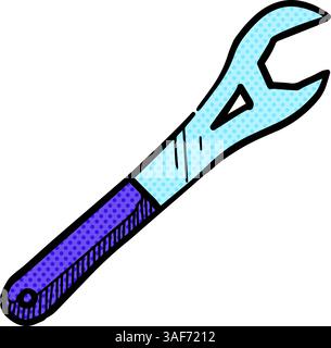 Bicycle spanner icon halftone color vector illustration Stock Vector