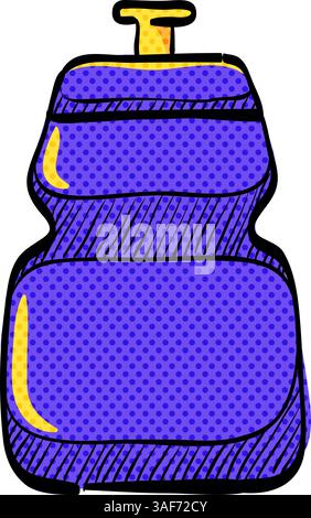Cycling water bottle halftone icon hand drawn color vector illustration Stock Vector