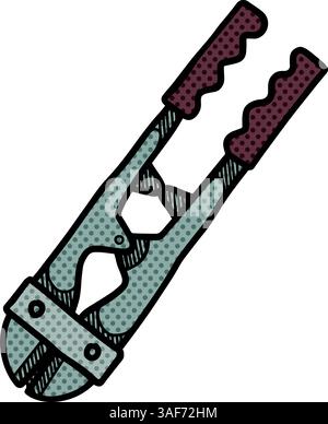 Wire cutter icon halftone color vector illustration Stock Vector