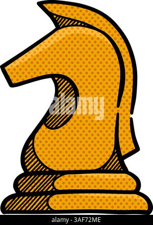Horse chess icon halftone color vector illustration Stock Vector