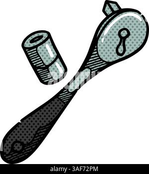 Ratchet tools icons halftone color vector illustration Stock Vector
