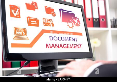 Document management concept shown on a computer screen Stock Photo