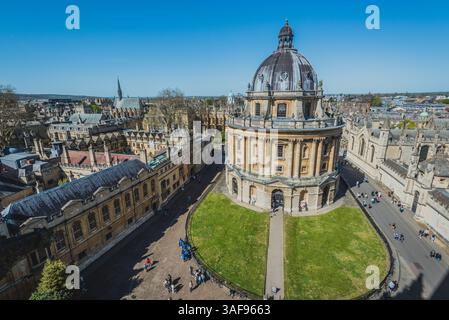 Wide view of Radcliffe Camera, Oxford University, United Kingdom Stock Photo