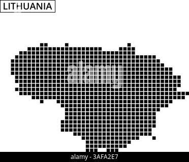 The outline of Lithuania is displayed using a dotted pattern, providing a unique representation of the country's shape and borders. Stock Vector